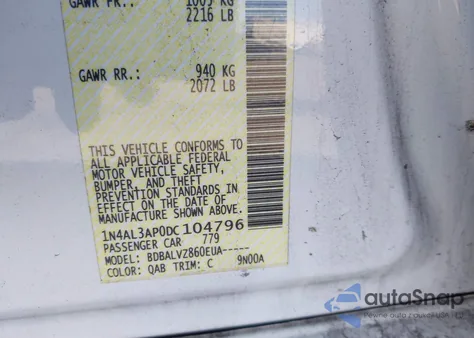 2013 Nissan Altima 2.5 Sl from USA, damaged, VIN 1N4AL3AP0DC104796